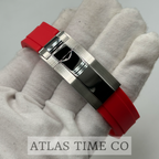 VVS1 Moissanite Ghost Series Stainless Steel Mechanical Watch - GRA CERTIFIED (Silver/Red)