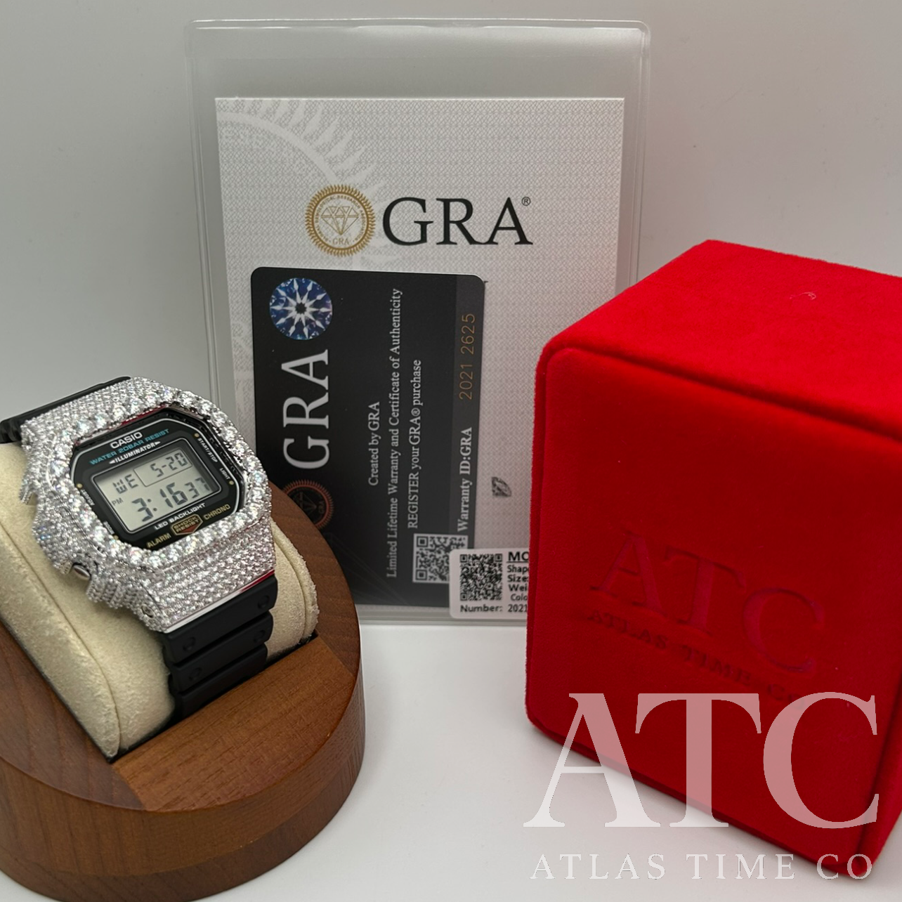 VVS1 Moissanite G-Shock DW-5600UE Watch - GRA CERTIFIED