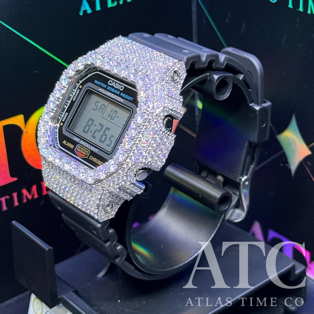 VVS1 Moissanite G-Shock DW-5600UE Watch - GRA CERTIFIED