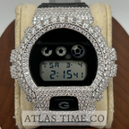 VVS1 Moissanite G-Shock DW-6900SK-1 Watch - GRA CERTIFIED