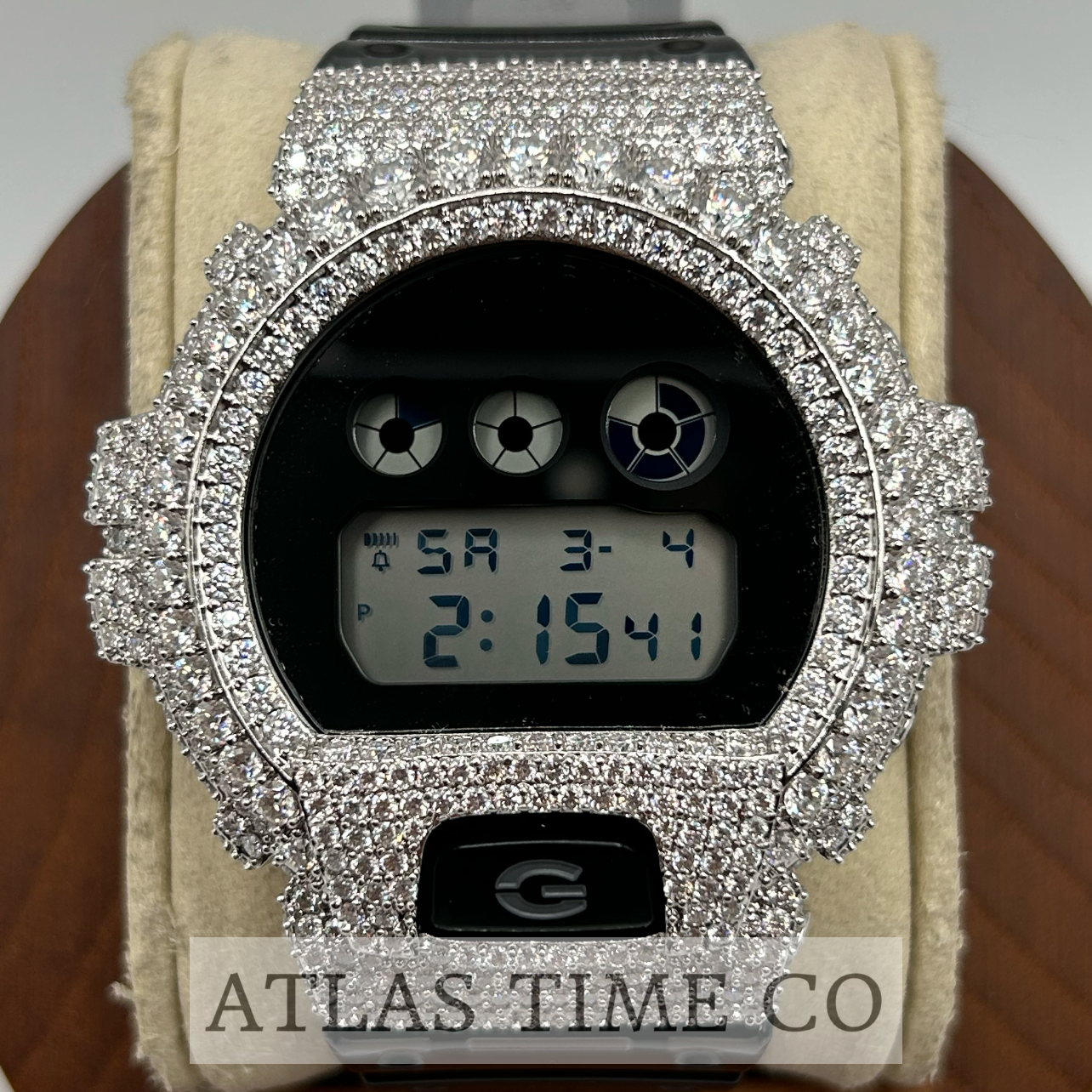 VVS1 Moissanite G-Shock DW-6900SK-1 Watch - GRA CERTIFIED