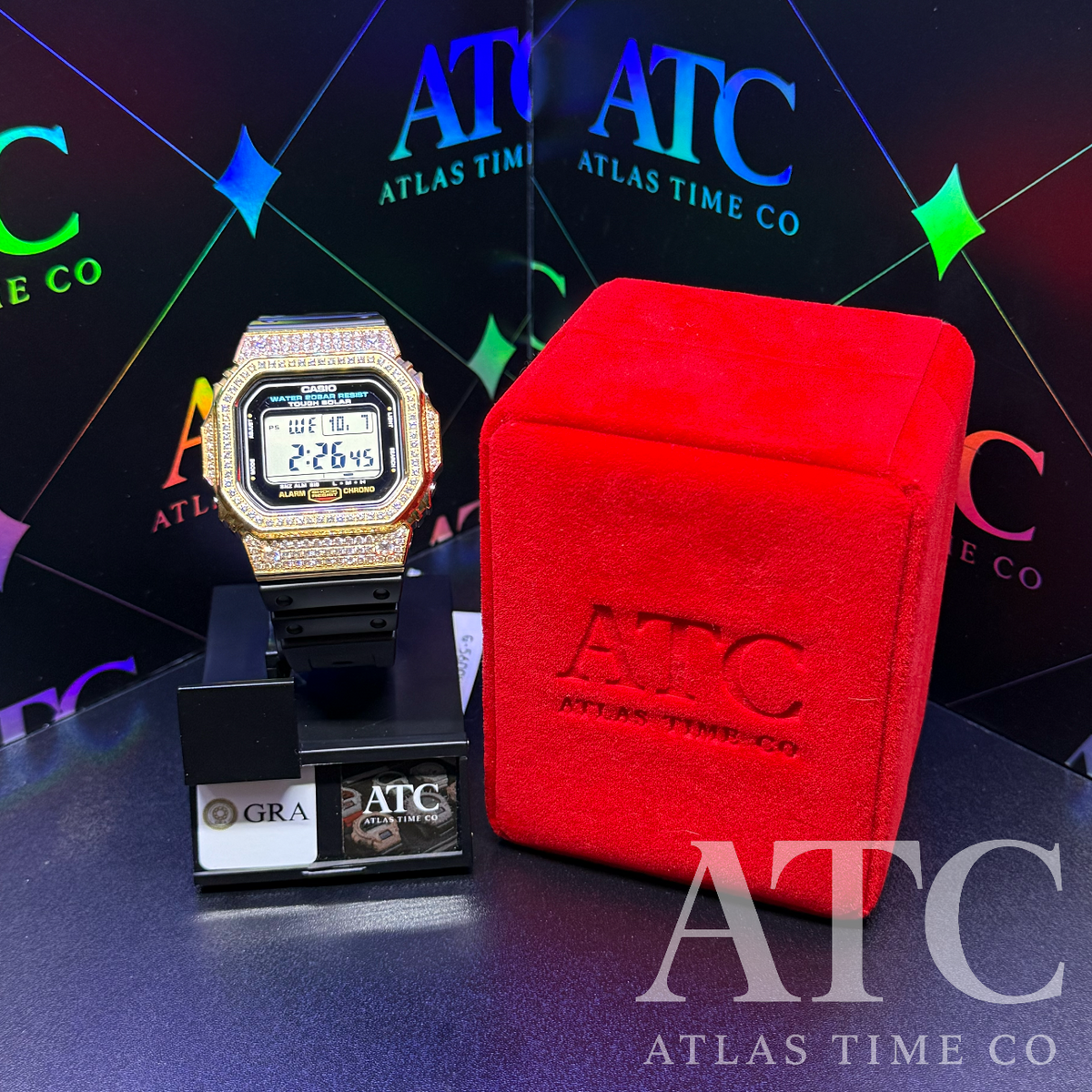 CZ Simulated Diamonds G-Shock G-5600UE Watch - 5A Grade Cubic Zirconia