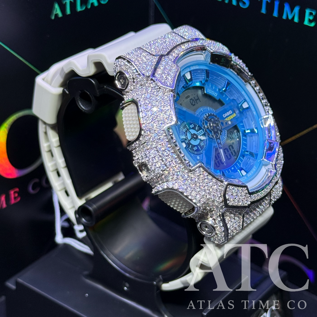 VVS1 Moissanite G-Shock GA-110AS-5A Watch - GRA CERTIFIED
