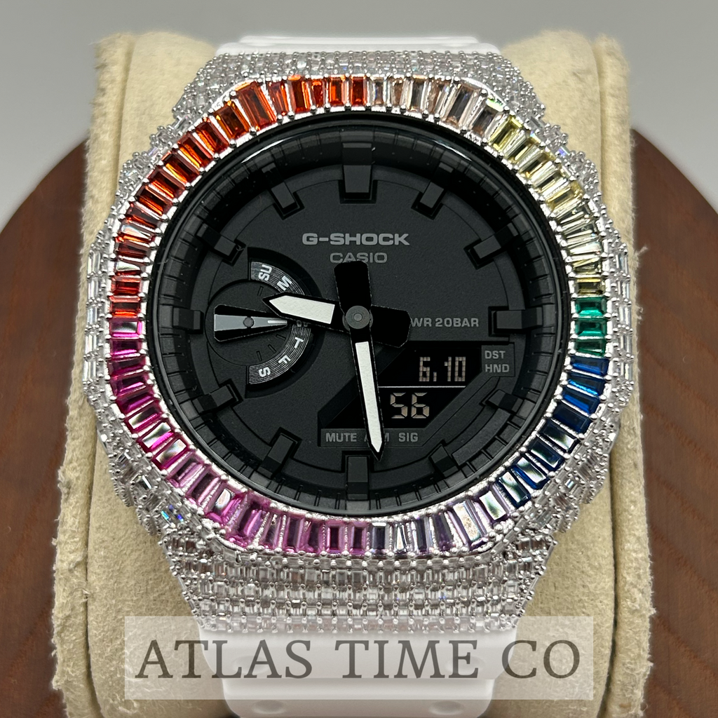 VVS1 Moissanite G-Shock GA-21007A Watch - GRA CERTIFIED - FULL BAGUETTE