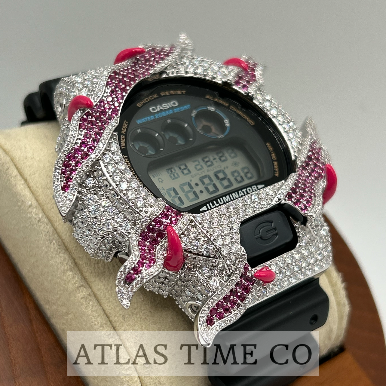 VVS1 Moissanite G-Shock ENAMEL SERIES (PINK) DW6900-1V Watch - GRA CERTIFIED