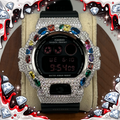 VVS1 Moissanite G-Shock DW6900MS-1 Watch - GRA CERTIFIED