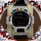 VVS1 Moissanite G-Shock DW6900MS-1 Watch - GRA CERTIFIED
