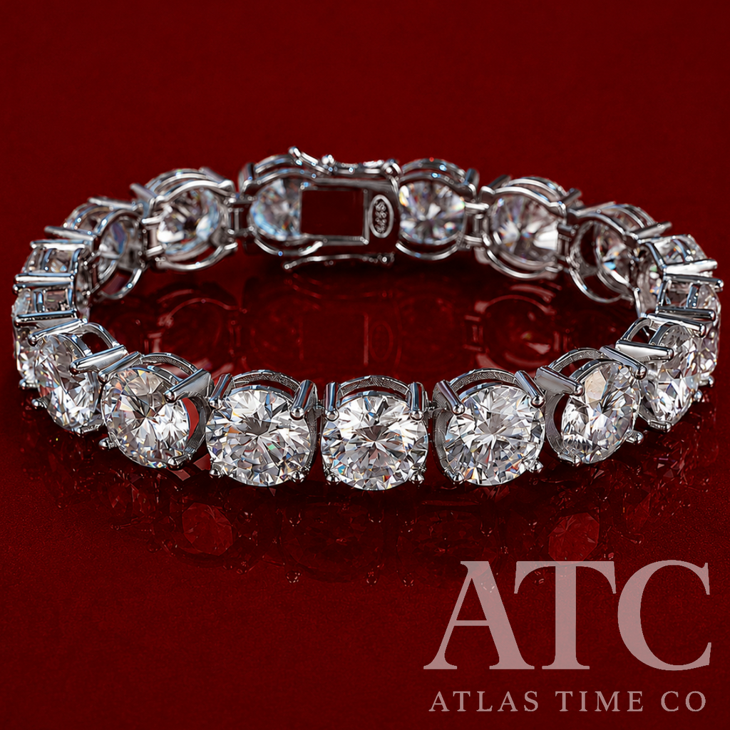 80TCW 10MM VVS1 Moissanite Tennis Bracelet GRA CERTIFIED - 925 Sterling Silver