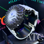 CZ Simulated Black Diamonds G-Shock GA-2100-7A7CR Watch - 5A Grade Cubic Zirconia