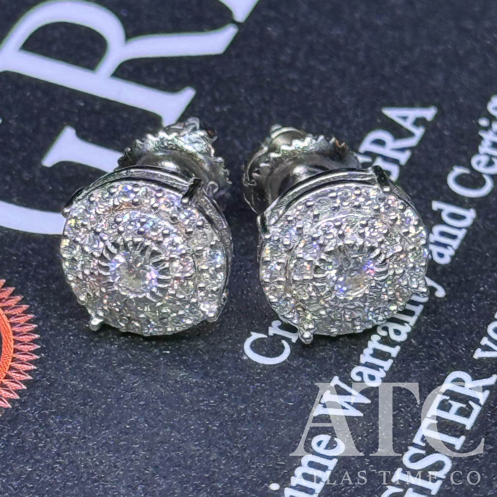 Round VVS1 8.5mm Moissanite Earrings GRA CERTIFIED - 925 Sterling Silver