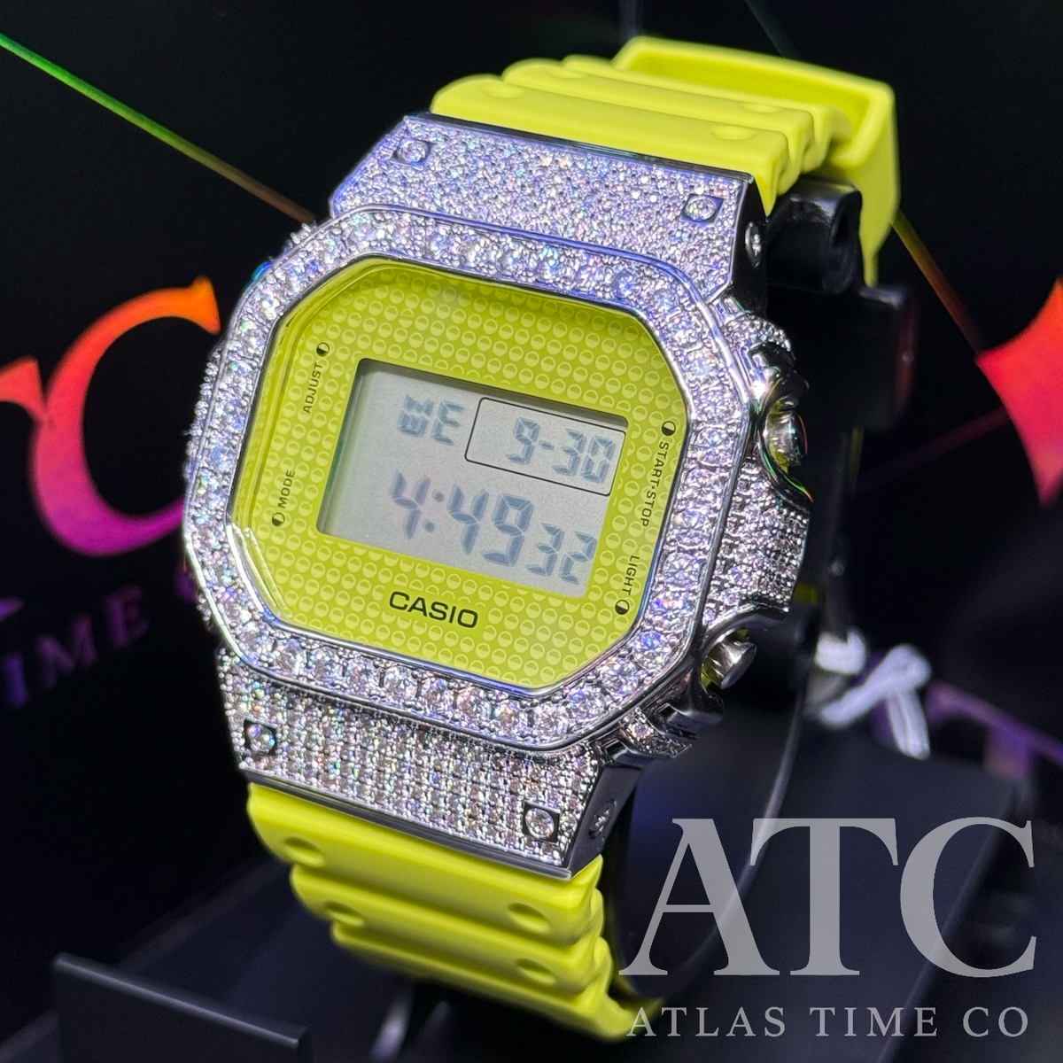 VVS1 Moissanite G-Shock DW5600GL-9DR "Lucky Drop" Watch - GRA CERTIFIED