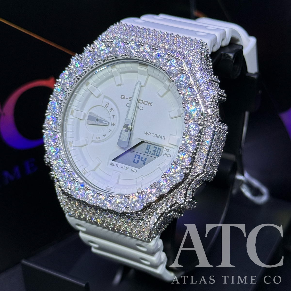 VVS1 Moissanite G-Shock GA-21007A7CR Watch - GRA CERTIFIED