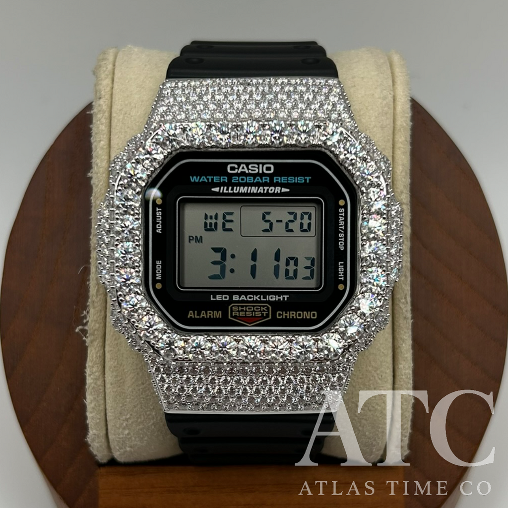 VVS1 Moissanite G-Shock DW-5600UE Watch - GRA CERTIFIED