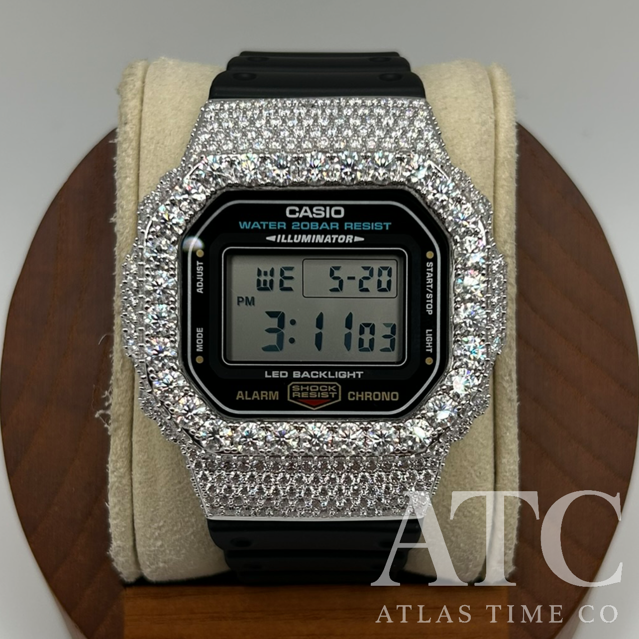 VVS1 Moissanite G-Shock DW-5600UE Watch - GRA CERTIFIED