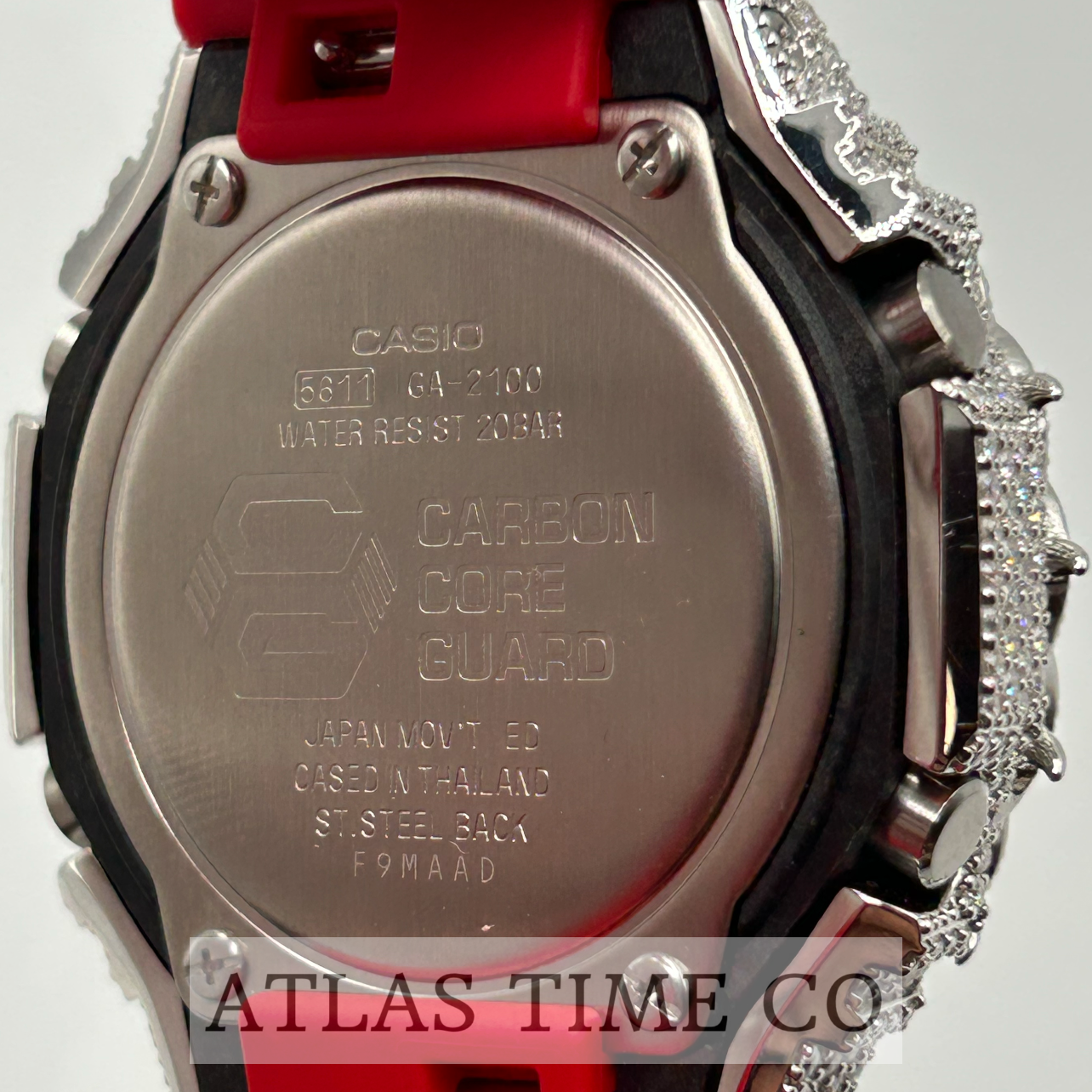 VVS1 Moissanite G-Shock GA-2100-4A Watch - GRA CERTIFIED
