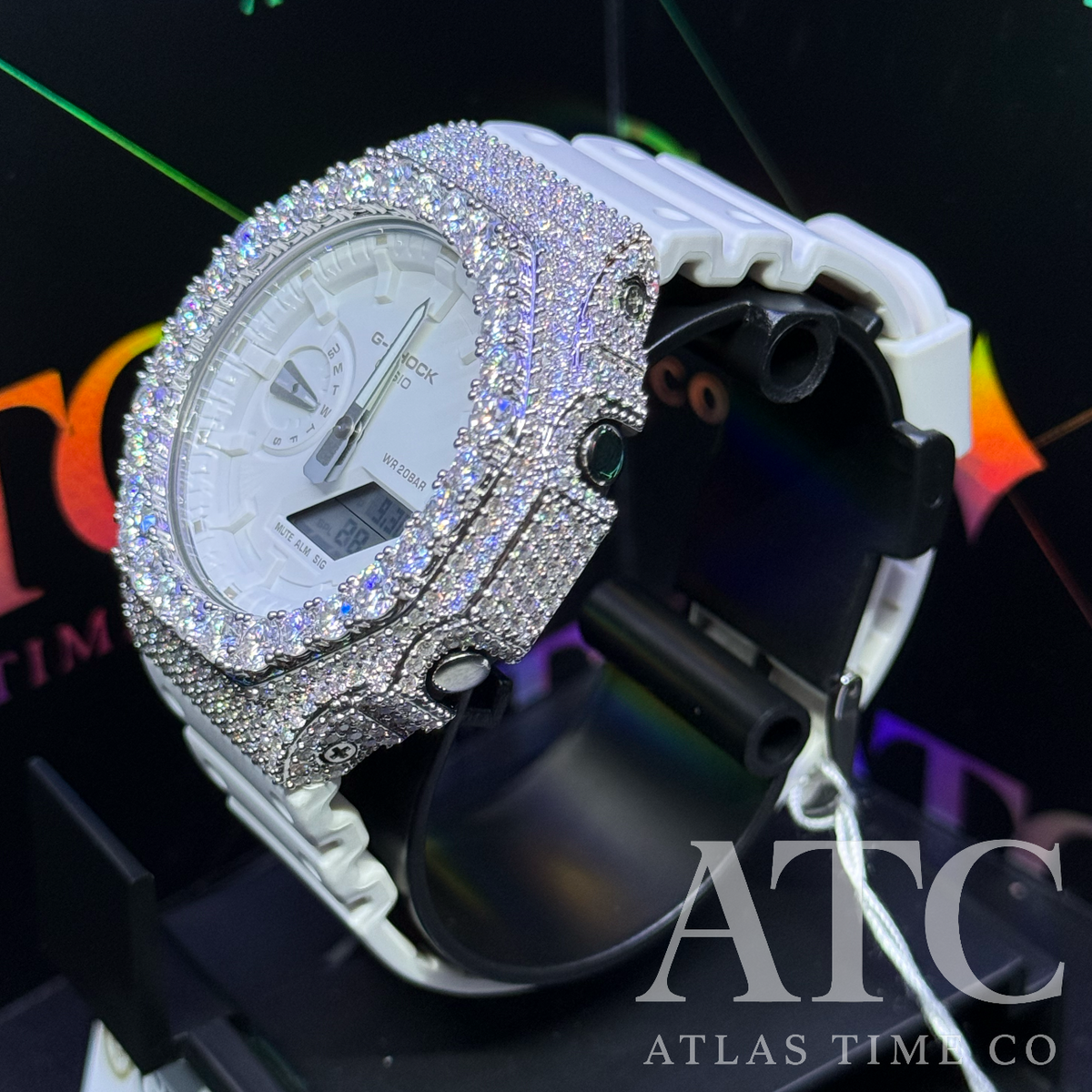 VVS1 Moissanite G-Shock GA-21007A7CR Watch - GRA CERTIFIED
