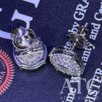 Round VVS1 8.5mm Moissanite Earrings GRA CERTIFIED - 925 Sterling Silver