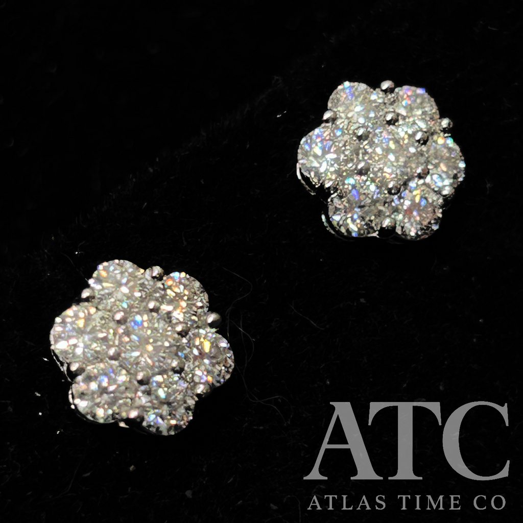 Honeycomb VVS1 Moissanite 7.6mm Earrings GRA CERTIFIED - 925 Sterling Silver