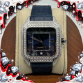 VVS1 Moissanite Ghost Series Stainless Steel Mechanical Watch - GRA CERTIFIED (Silver/Blue)