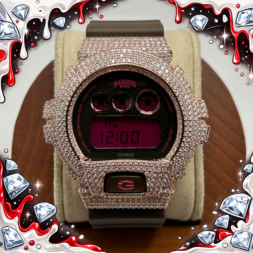 VVS1 Moissanite G-Shock DW6900HH-5 Hardies NYC Special Edition Watch - GRA CERTIFIED