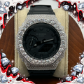 VVS1 Moissanite G-Shock GA-2100-1A1ER Watch - GRA CERTIFIED