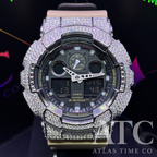 VVS1 Moissanite G-Shock GA-100LA8 Watch - GRA CERTIFIED