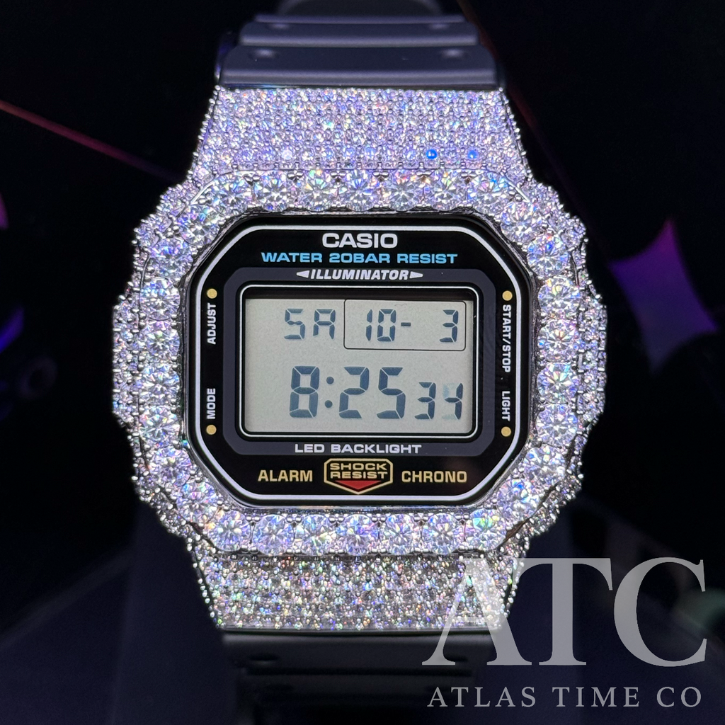 VVS1 Moissanite G-Shock DW-5600UE Watch - GRA CERTIFIED