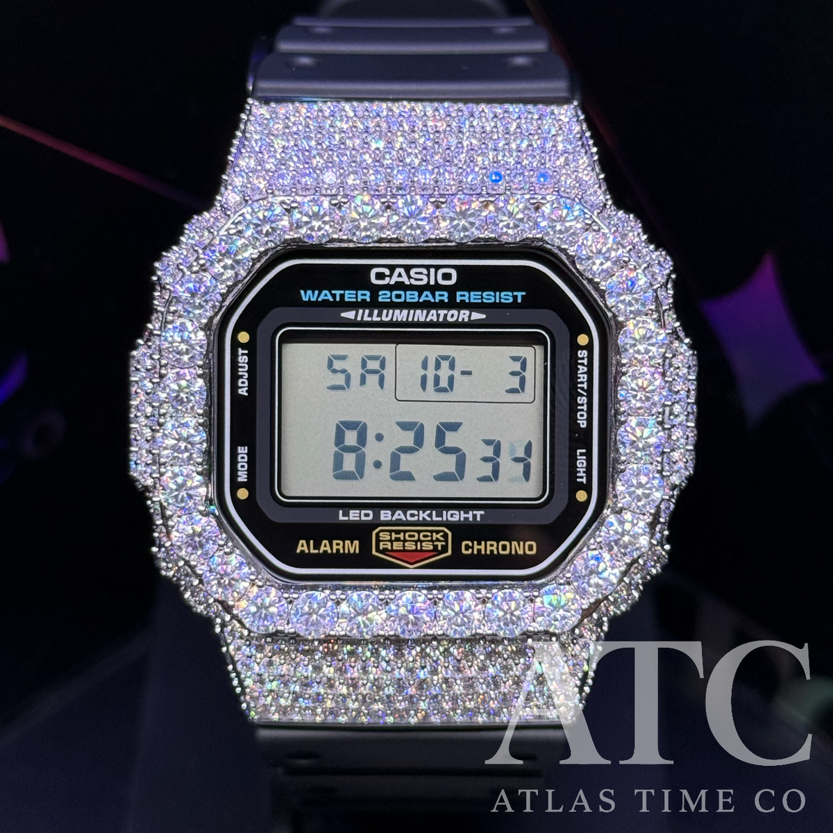 VVS1 Moissanite G-Shock DW-5600UE Watch - GRA CERTIFIED