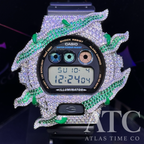 VVS1 Moissanite G-Shock DW6900-1V Watch - GRA CERTIFIED (ATC Enamel Series Green)