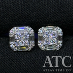 Square VVS1 9mm Moissanite Earrings GRA CERTIFIED - 925 Sterling Silver
