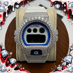 VVS1 Moissanite G-Shock DW-6900HDS-7A1DR Watch - GRA CERTIFIED