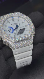 VVS1 Moissanite G-Shock GA-2100HDS-7A Watch - GRA CERTIFIED