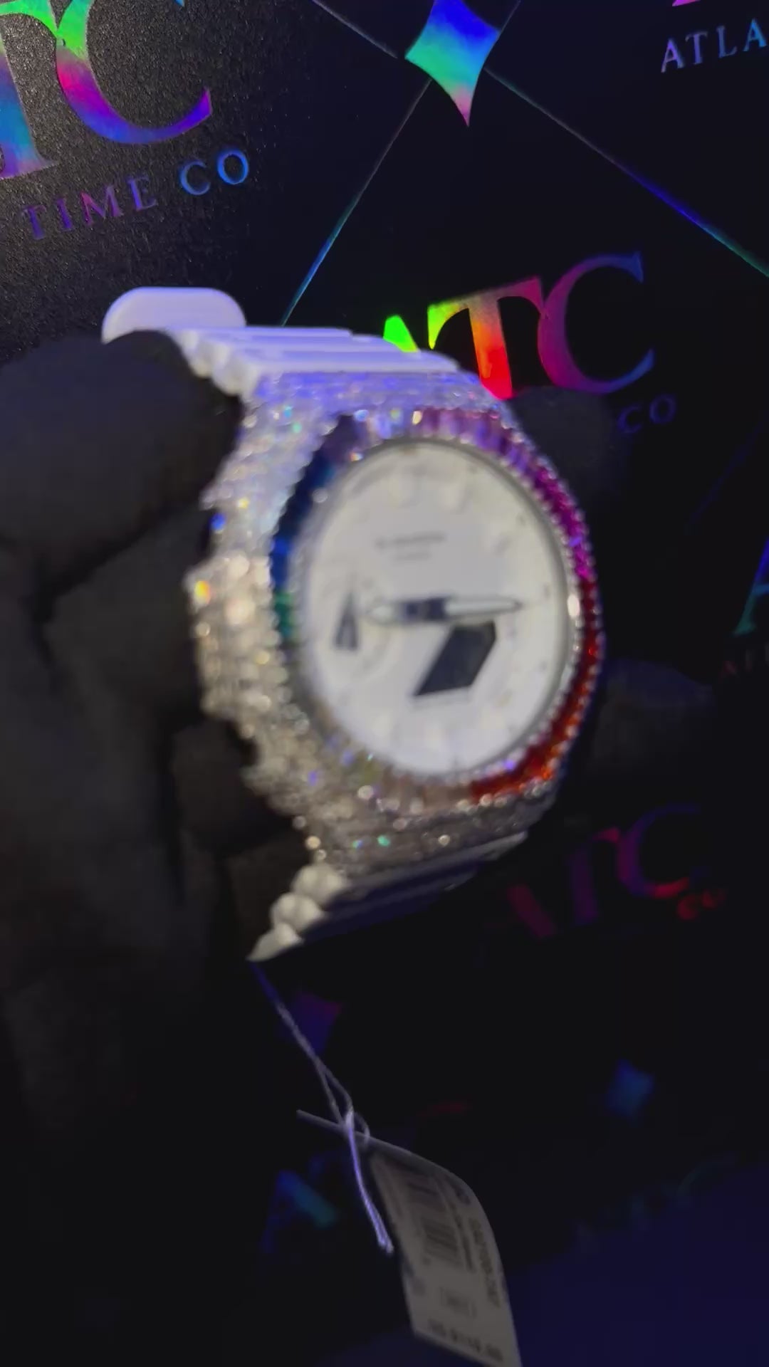 VVS1 Moissanite G-Shock GA-21007A7CR Watch - GRA CERTIFIED (Full Baguette)