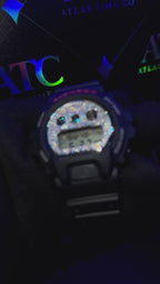 VVS1 Moissanite G-Shock DW6900-1V Watch - GRA CERTIFIED