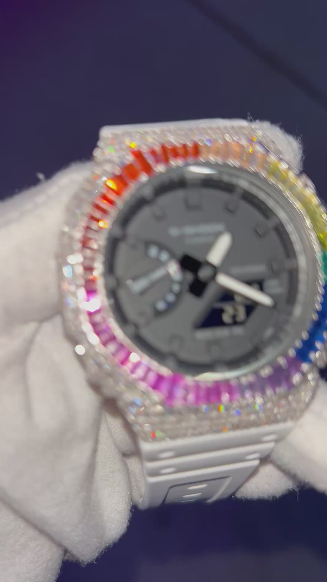 VVS1 Moissanite G-Shock GA-21007A Watch - GRA CERTIFIED - FULL BAGUETTE
