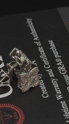 Clover VVS1 10mm Moissanite Earrings GRA CERTIFIED - 925 Sterling Silver