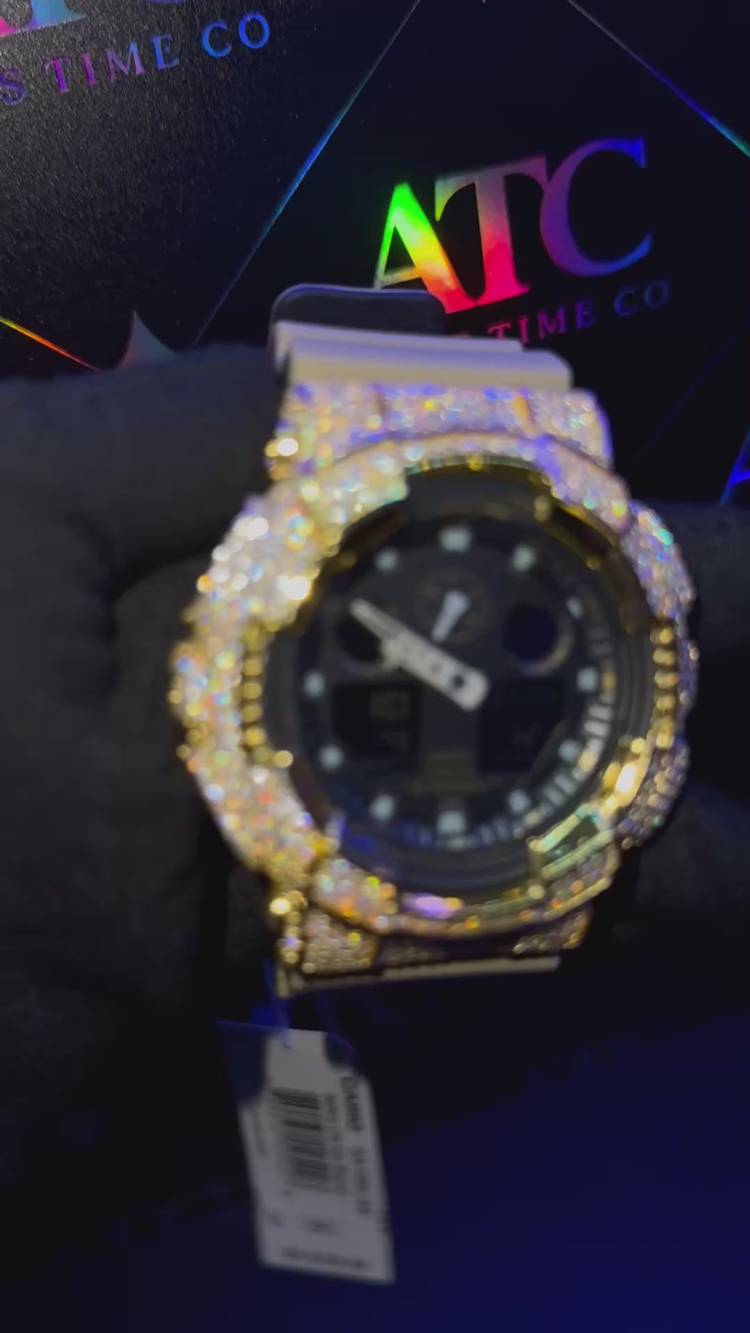 VVS1 Moissanite G-Shock GA-100LA8 Watch - GRA CERTIFIED