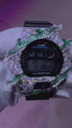 VVS1 Moissanite G-Shock ENAMEL SERIES (GREEN) DW6900-1V Watch - GRA CERTIFIED