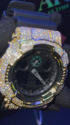 VVS1 Moissanite G-Shock GA-100MB-1ACR Watch - GRA CERTIFIED