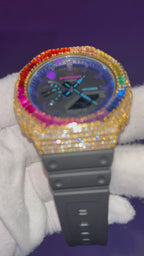 VVS1 Moissanite G-Shock GA-2100VB-1A Watch - GRA CERTIFIED - FULL BAGUETTE