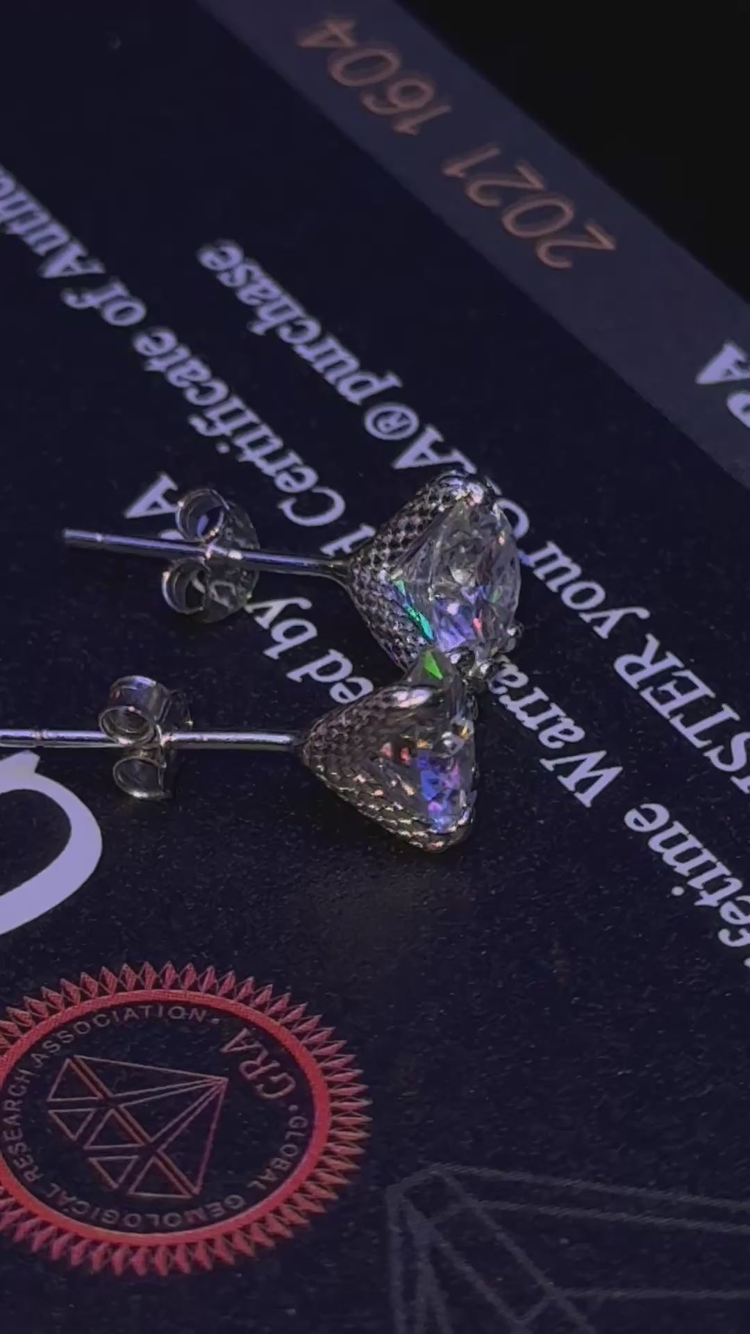 VVS1 6.5mm Moissanite Claw Setting Earrings GRA CERTIFIED - 925 Sterling Silver