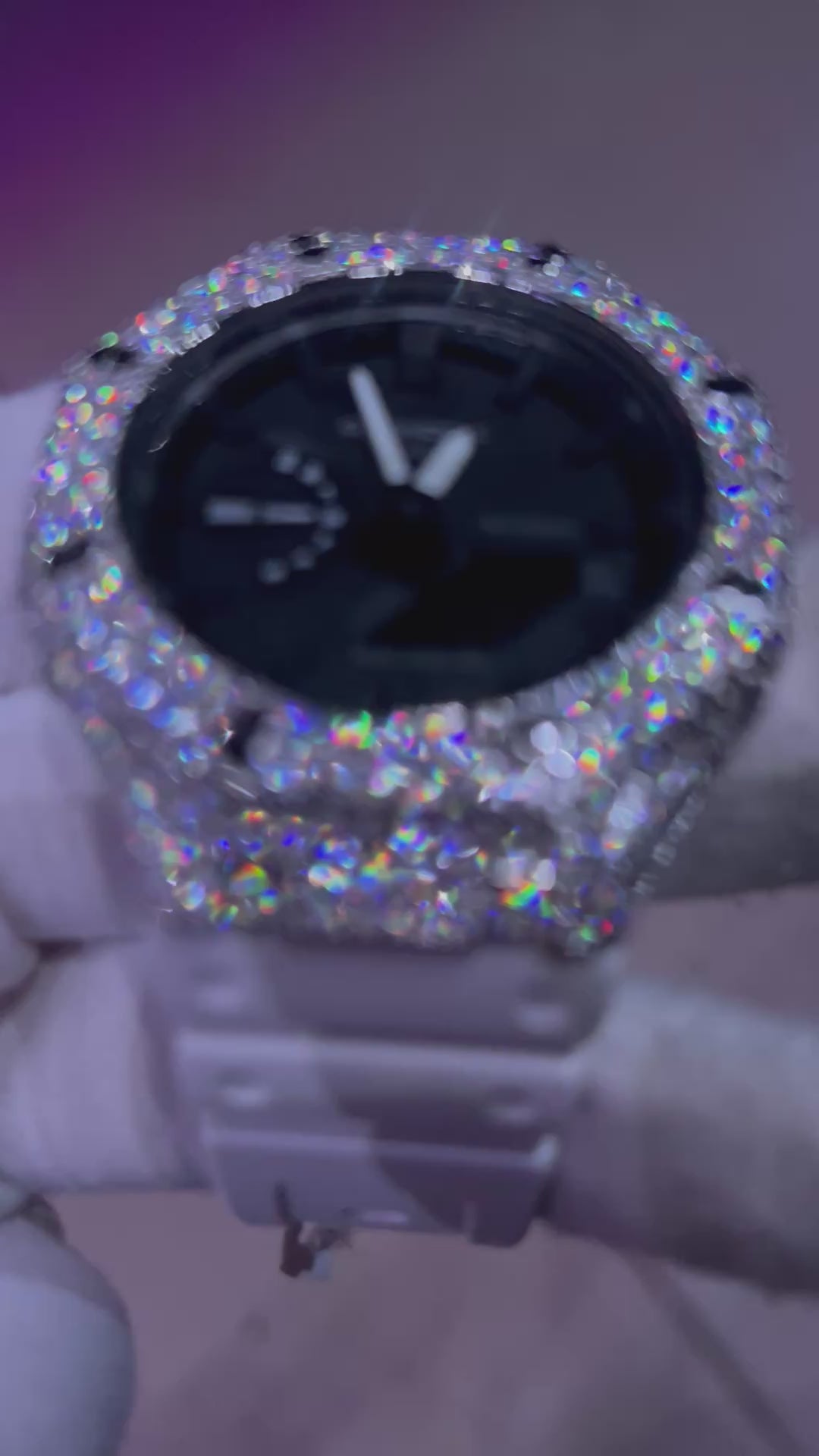 VVS1 Moissanite G-Shock GA-21007A Iced Out Watch - GRA CERTIFIED