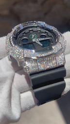 VVS1 Moissanite G-Shock GA100MB1ACR Watch - GRA CERTIFIED