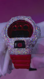 VVS1 Moissanite G-Shock DW-6900RRB-4 Watch - GRA CERTIFIED