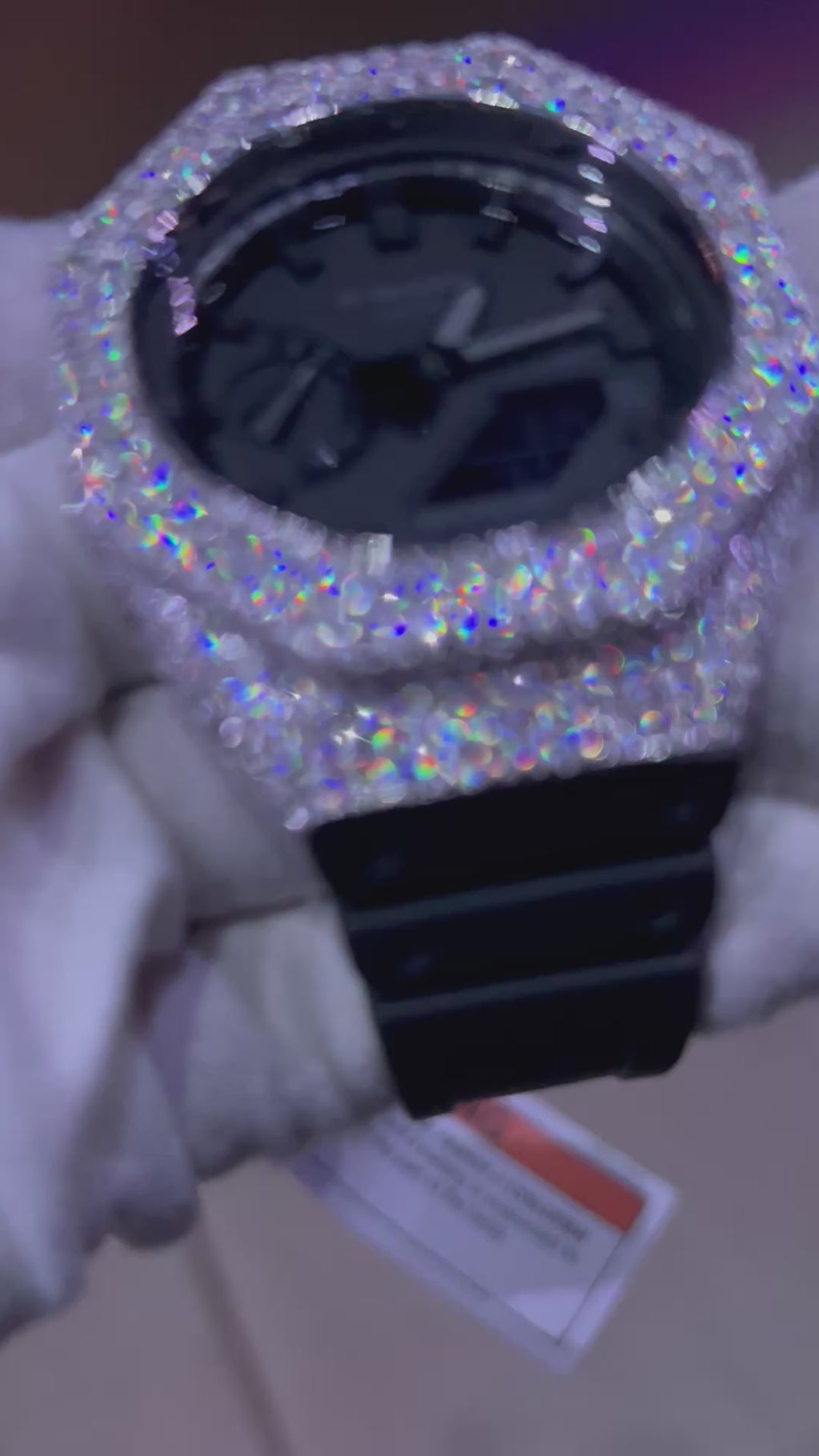VVS1 Moissanite G-Shock GA-2100-1A1 Watch - GRA CERTIFIED