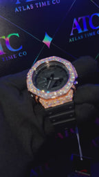 VVS1 Moissanite G-Shock GA-2100-1A1 Watch - GRA CERTIFIED