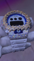 VVS1 Moissanite G-Shock DW-6900HDS-7A1DR Watch - GRA CERTIFIED