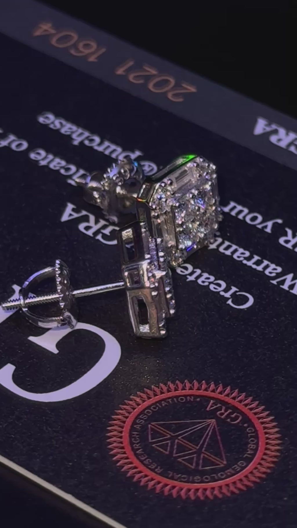 Square VVS1 9mm Moissanite Earrings GRA CERTIFIED - 925 Sterling Silver