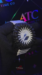 CZ Simulated Black Diamonds G-Shock GA-2100-7A7CR Watch - 5A Grade Cubic Zirconia