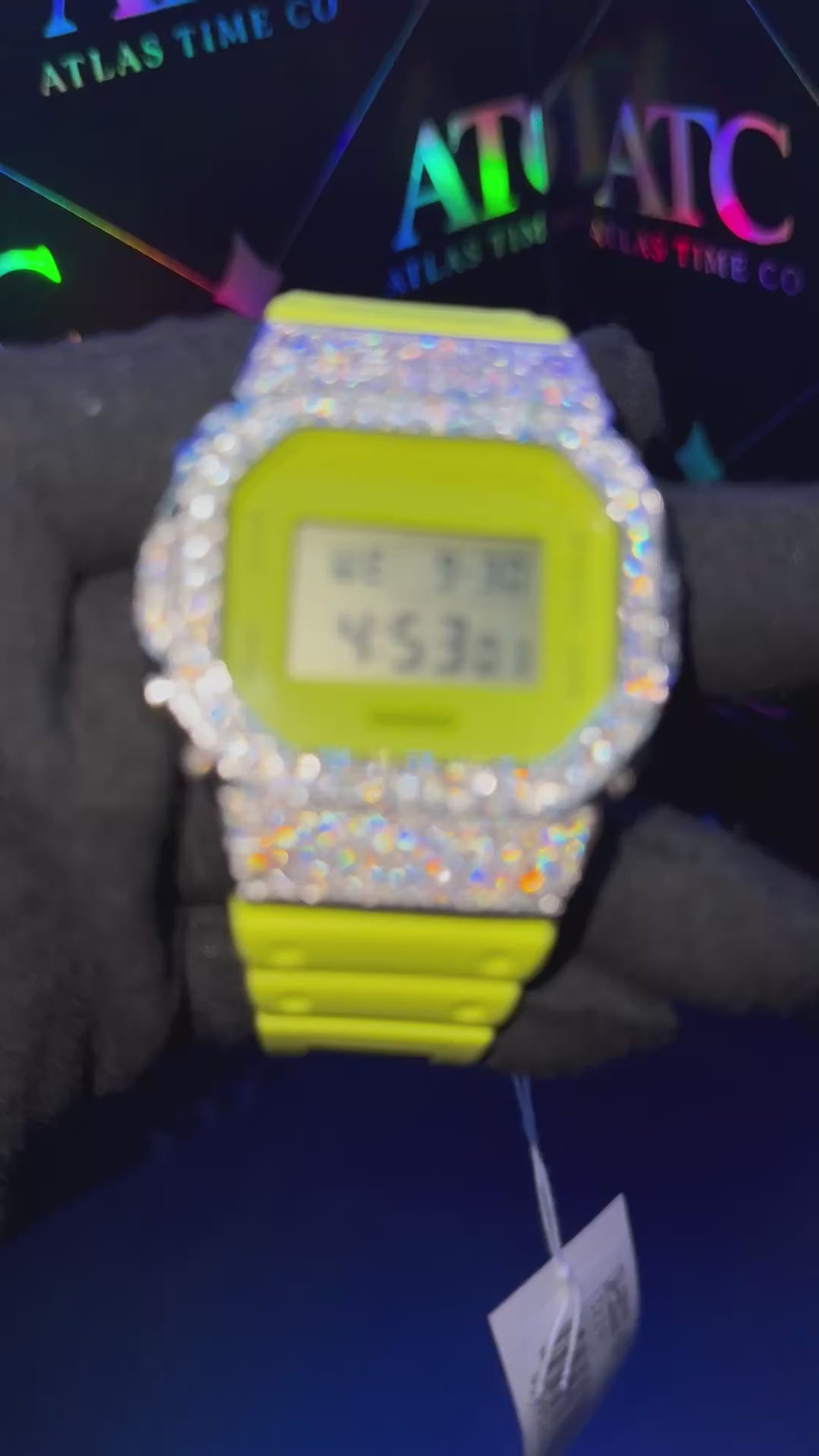 VVS1 Moissanite G-Shock DW5600GL-9DR "Lucky Drop" Watch - GRA CERTIFIED